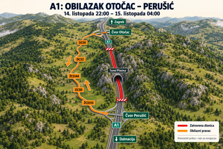 Zatvara se A1 između Otočca i Perušića: Obilazni pravci u oba smjera
