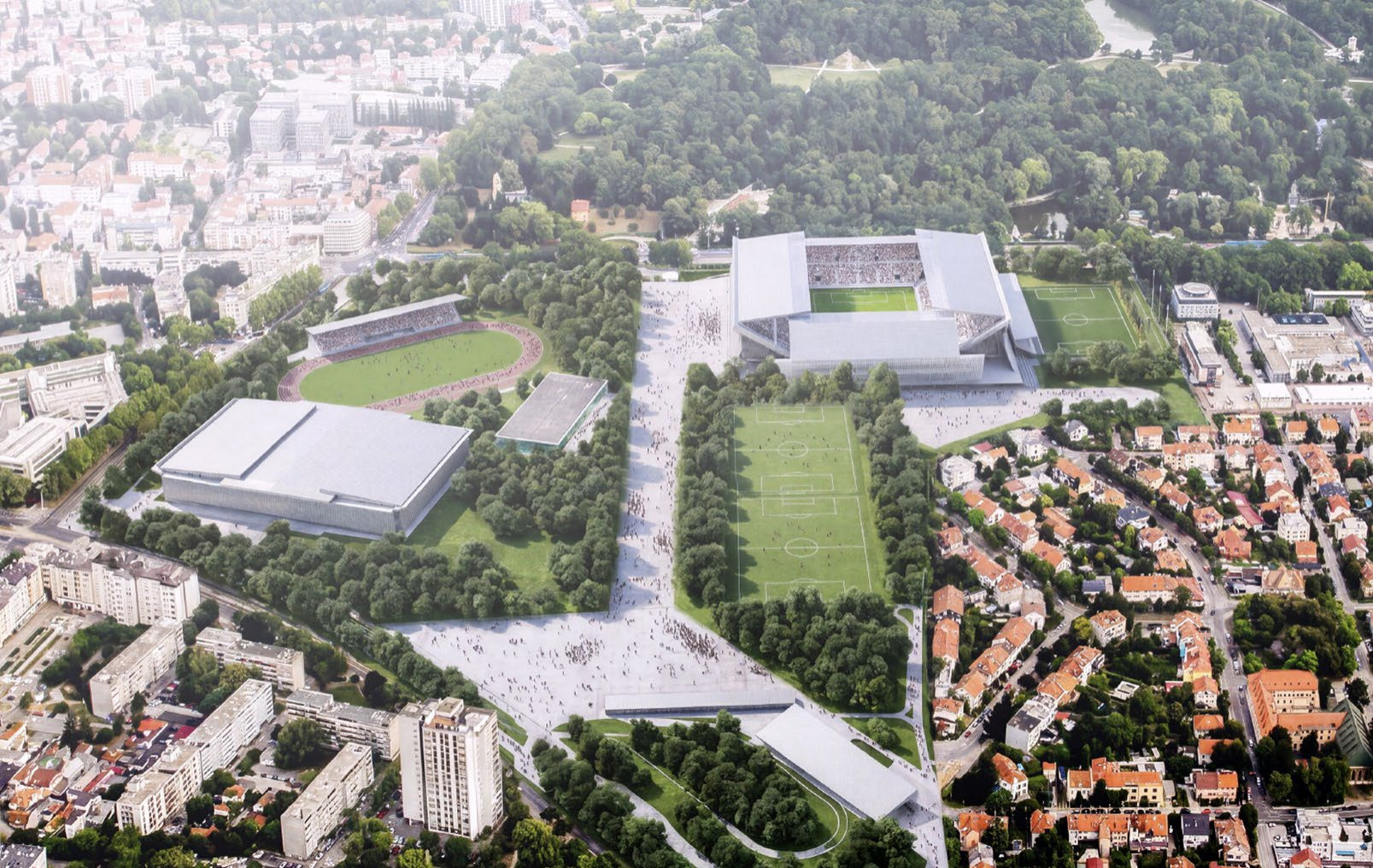 Vizualizacija pobjedničkog rada VG13 Architects na natječaju za novi stadion Maksimir