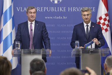Markus Söder i Andrej Plenković /Foto HINA/ Edvard ŠUŠAK