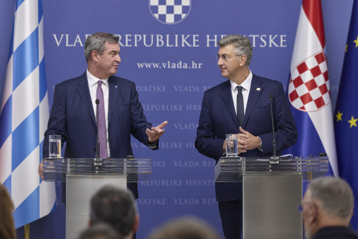 Markus Söder i Andrej Plenković /Foto HINA/ Edvard ŠUŠAK