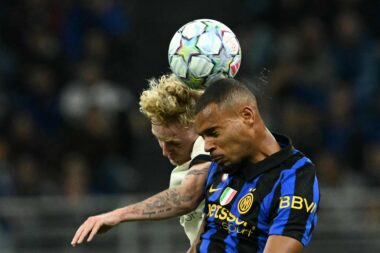 Andy Diouf (Inter) i Joaquin Seys (Club Brugge)/Foto AFP