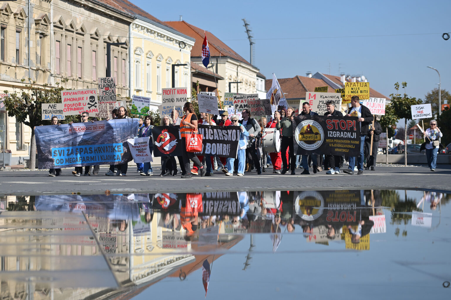 Prosvjed u Koprivnici protiv megafarme u Velikom Pažutu