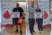 Sreto Cvijanović, Slaven Crnković i njegova kći Gloria, koja je također darivateljica krvi