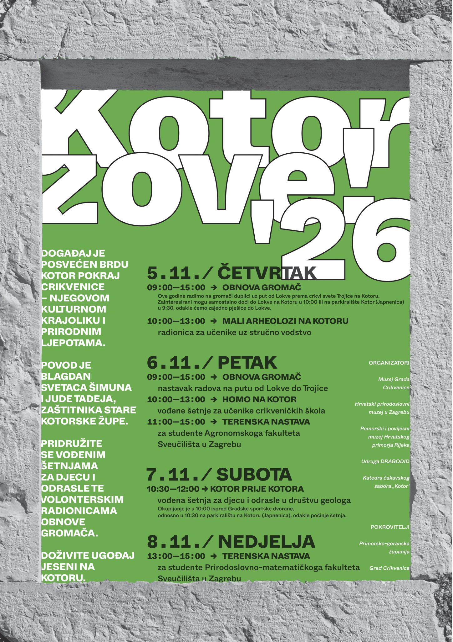 Program događanja "Kotor zove '26." / Foto: Grad Crikvenica